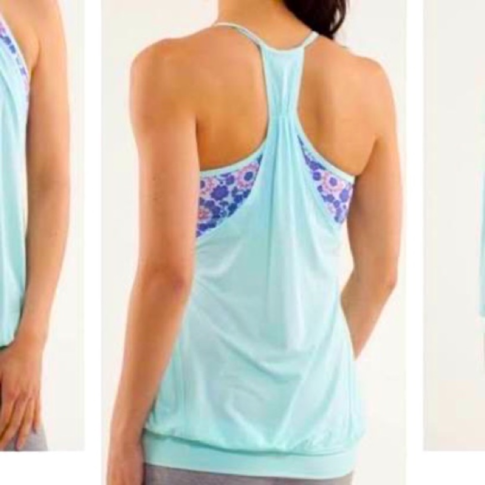 Lululemon ‘No Limits’ tank in a pretty sea foam color. Worn once! Price drop!